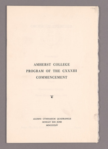 Amherst College Commencement program, 1954 June 13