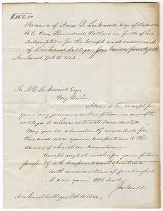 Joseph Vaill letter to Amos D. Lockwood, 1844 October 18