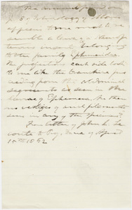 John L. LeConte excerpt of letter to James Dana, 1862 April 15