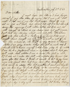Edward Hitchcock, Jr. letter to Orra White Hitchcock, 1844 July 11