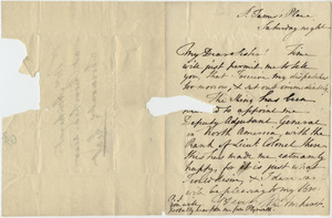 William Amherst letter to Jane Dalison Amherst, 1758