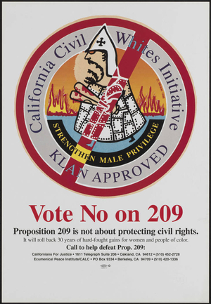 Vote no on 209 : Propostiion 209 is not about protecting civil rights