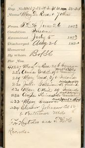 Tewksbury Almshouse Intake Record: DeRosa, Mary