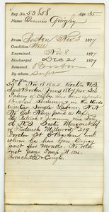 Tewksbury Almshouse Intake Record: Quigley, Dennis - Digital Commonwealth