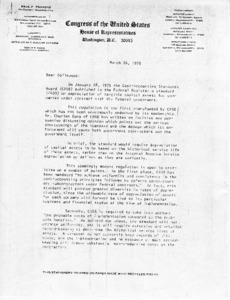 letter from Paul E. Tsongas to dear colleague