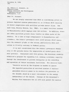 Letter to Dr. Robert C. Seamans, Jr.