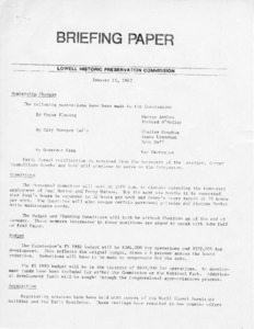 Briefing Paper, January 15, 1982