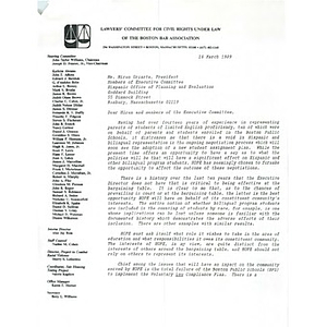 Letter, executive members of Hispanic Office of Planning and Evaluation, March 18, 1989.