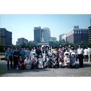 Chinese Progressive Association members pose in a group during their trip to Philadelphia and New York City