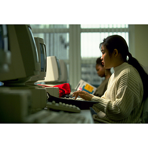 Students using computers in a computer lab