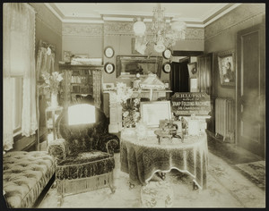 Interior view of a living room, location unknown, undated
