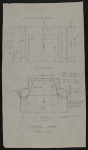 Elevation and Plan, Smoking Room, Ames House, undated
