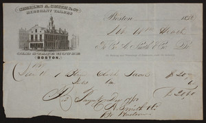 Billhead for Charles A. Smith & Co., merchant tailors, Old State House, Boston, Mass., dated 1880