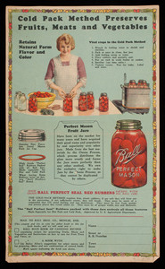Cold pack method preserves fruits, meats and vegetables, Ball Brothers Company, Inc., Muncie, Indiana