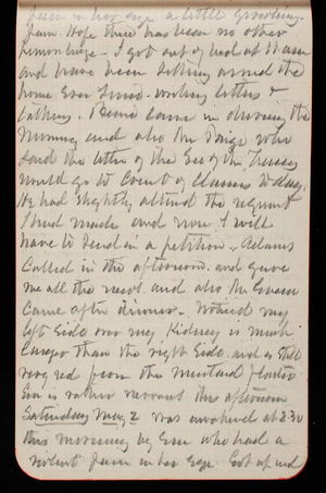 Thomas Lincoln Casey Notebook, February 1890-May 1891, 76, pain in her eye a little [illegible]