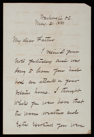 Thomas Lincoln Casey to General Silas Casey, May 21, 1880
