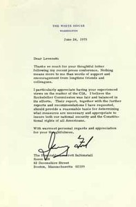 Letter from Gerald Ford to Leverett Saltonstall, 24 June 1975