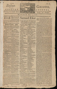 The Boston-Gazette, and Country Journal, 2 May 1768