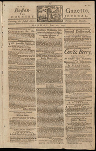 The Boston-Gazette, and Country Journal, 22 June 1772