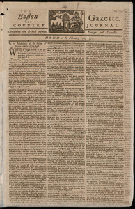 The Boston-Gazette, and Country Journal, 20 February 1775