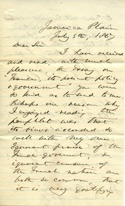 Letter from James Freeman Clarke to James Fowler Lyman