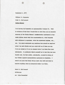 Memorandum from Mark H. McCormack to William H. Carpenter