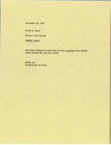 Memorandum from Mark H. McCormack to David A. Rees