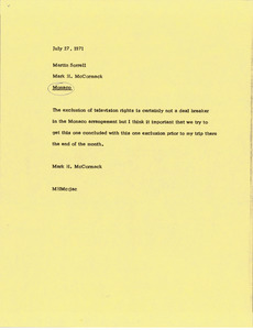 Memorandum from Mark H. McCormack to Martin Sorrell