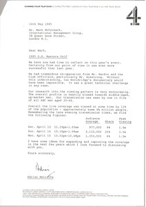 Letter from Adrian Metcalfe to Mark H. McCormack