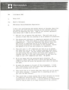 Memorandum from Mark H. McCormack to Betsy Goff