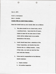 Memorandum from John L. Macklin to Mark H. McCormack