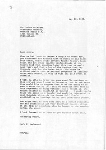 Letter from Mark H. McCormack to Andre J. Heiniger