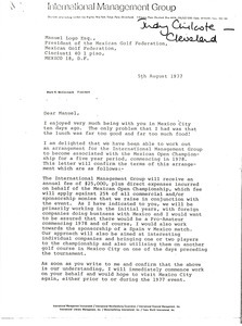 Letter from Mark H. McCormack to Manuel Logo