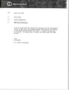 Memorandum from Laurie Roggenburk to Peter Kuhn