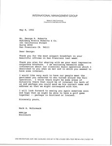 Letter from Mark H. McCormack to George R. Roberts
