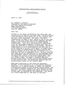 Letter from Mark H. McCormack to Joseph E. Antonini