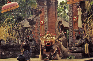 Monkey dancer and Rangda, Bali