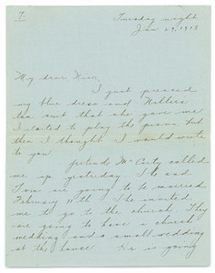 Letter from Letitia Crane to Frank F. Newth