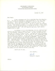 Letter from Dick Higgins to Elmer C. Bartels