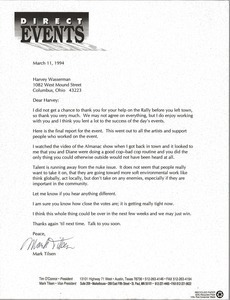 Letter from Direct Events to Harvey Wasserman