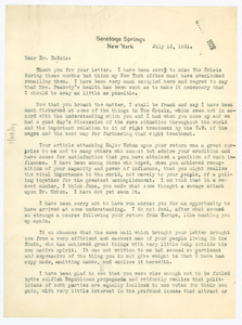 Letter from George Foster Peabody to W. E. B. Du Bois