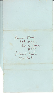 Address of Antonio Vieux