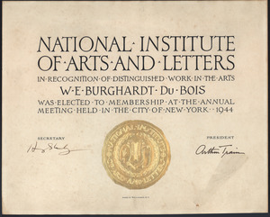 National Institute of Arts and Letters diploma