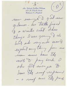 Letter from Yolande Du Bois Williams to W. E. B. Du Bois [fragment]