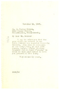 Letter from W. E. B. Du Bois to J. Harvey Hebron