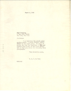 Letter from W. E. B. Du Bois to Pach Brothers