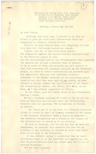Extracts of letter from Thomas Buchanan to Harold D. Fredericks, Senator E. B. Reeves, Senator S. D. Coleman, and James Roberts