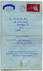 Aerogramme from Ivor Montagu to W. E. B. Du Bois