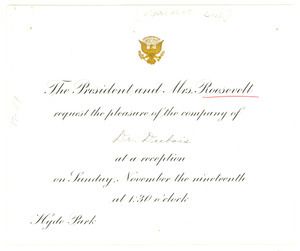 Invitation from Franklin D. Roosevelt Library to W. E. B. Du Bois