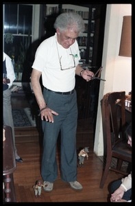 Eugene Terry with marionette,at the book party for Robert H. Abel